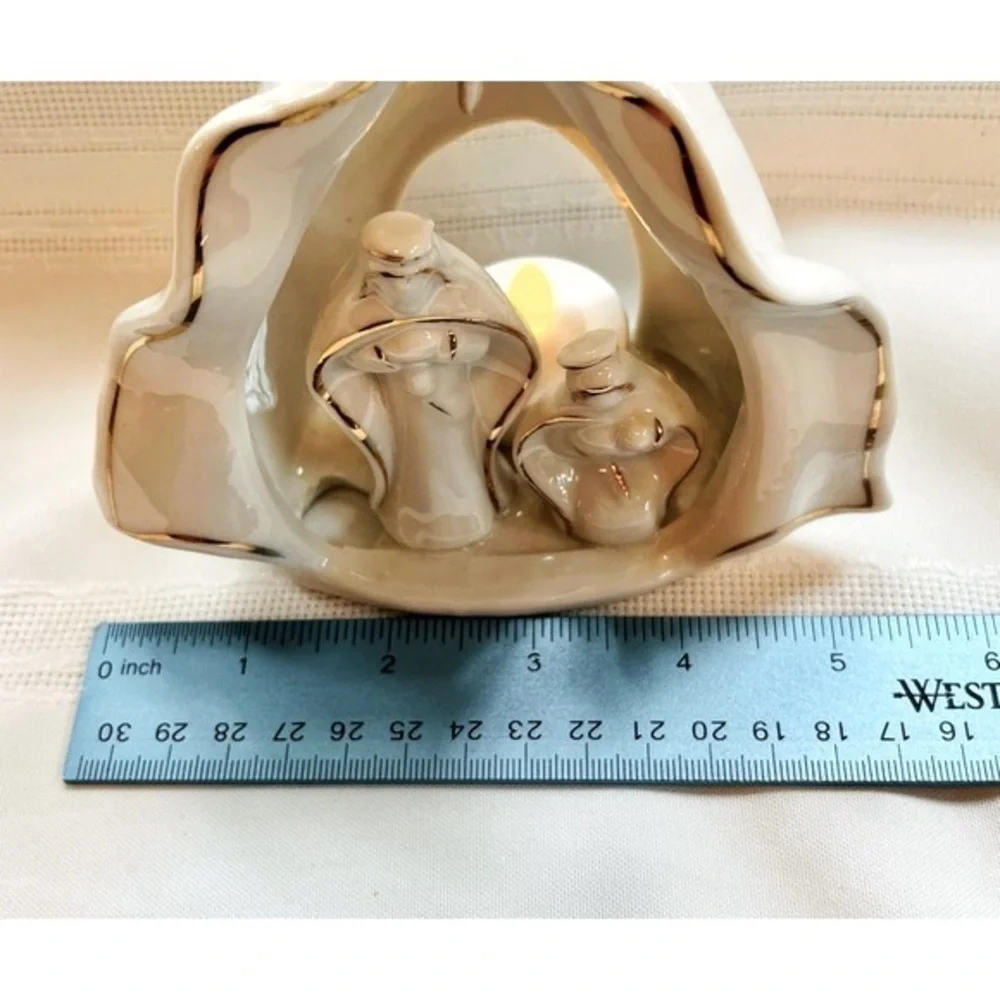 Nativity Tea‎ Candle Votive Holder EUC